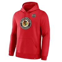 Men's Fanatics Athletic Red Chicago Blackhawks 2025 Winter Classic Primary Logo Pullover Hoodie