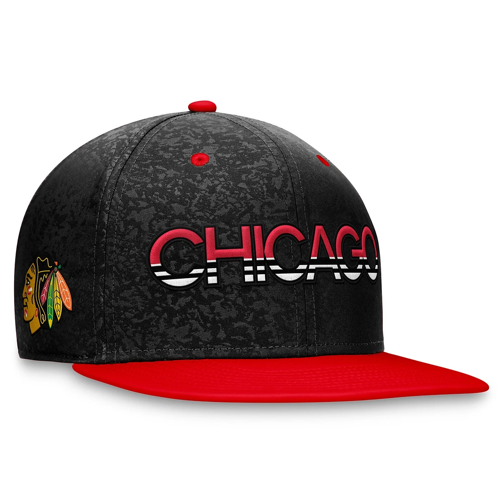 Men's Fanatics  Black/Red Chicago Blackhawks Authentic Pro Rink Two-Tone Snapback Hat