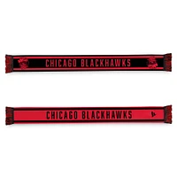 Écharpe combinée Fanatics noire/rouge pour homme des Blackhawks de Chicago