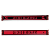 Écharpe combinée Fanatics noire/rouge pour homme des Blackhawks de Chicago