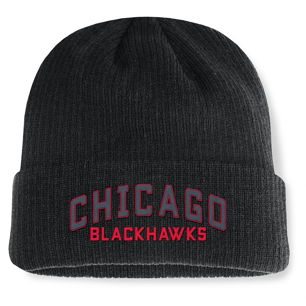 Bonnet à revers Andee des Chicago Blackhawks pour hommes Fanatics noir