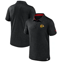 Men's Fanatics  Black Chicago Blackhawks Authentic Pro Jacquard Polo