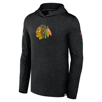 Sweat à capuche léger Fanatics noir Chicago Blackhawks Authentic Pro pour hommes