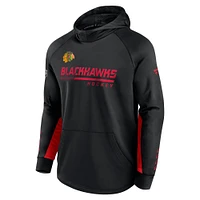 Men's Fanatics Black Chicago Blackhawks Authentic Pro Locker Room Raglan Pullover Hoodie