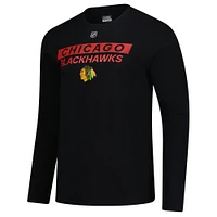Men's Fanatics Black Chicago Blackhawks Authentic Pro Primary Logo Long Sleeve T-Shirt