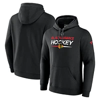 Men's Fanatics  Black Chicago Blackhawks Authentic Pro Pullover Hoodie