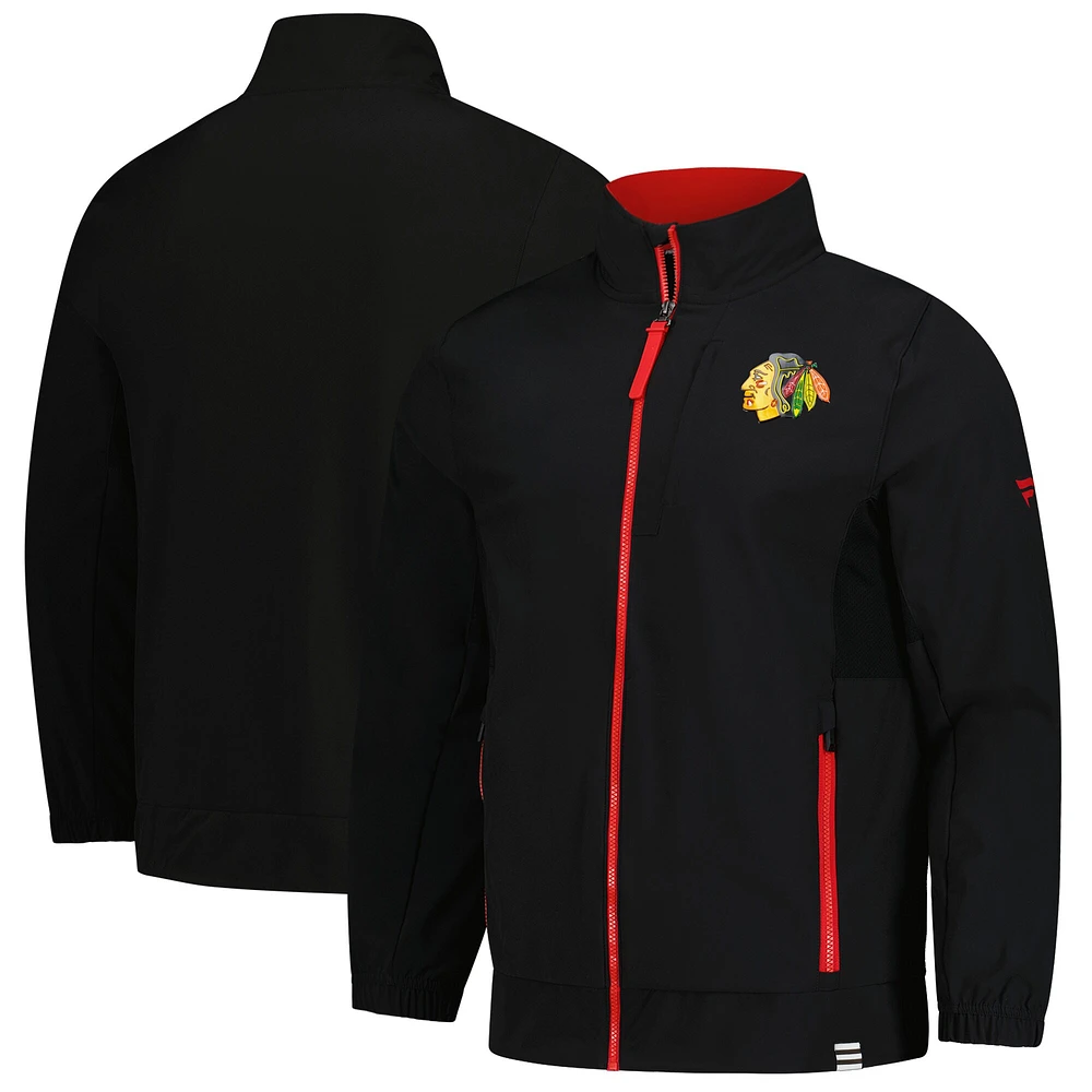 Men's Fanatics  Black Chicago Blackhawks Authentic Pro Rink Coaches Full-Zip Jacket