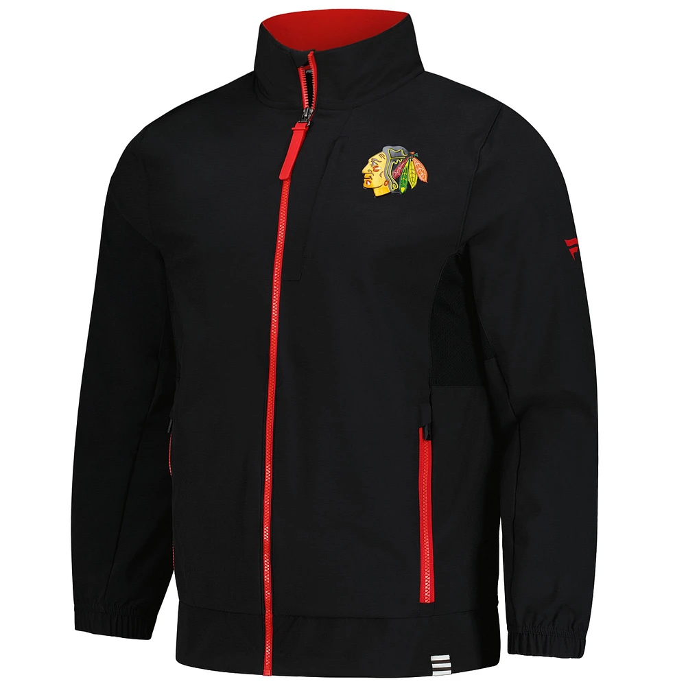 Men's Fanatics  Black Chicago Blackhawks Authentic Pro Rink Coaches Full-Zip Jacket