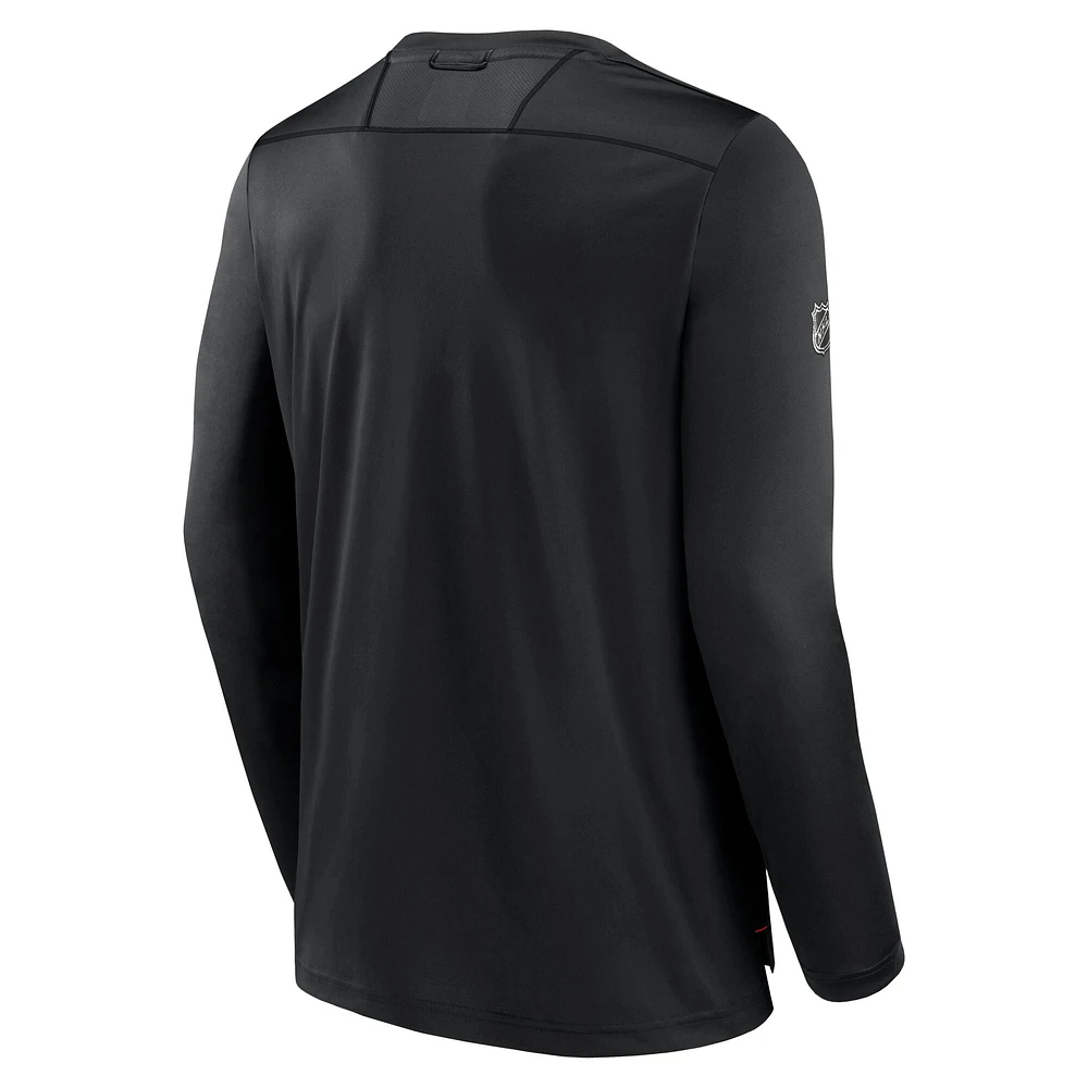 Men's Fanatics Black Chicago Blackhawks Authentic Pro Tech Long Sleeve T-Shirt