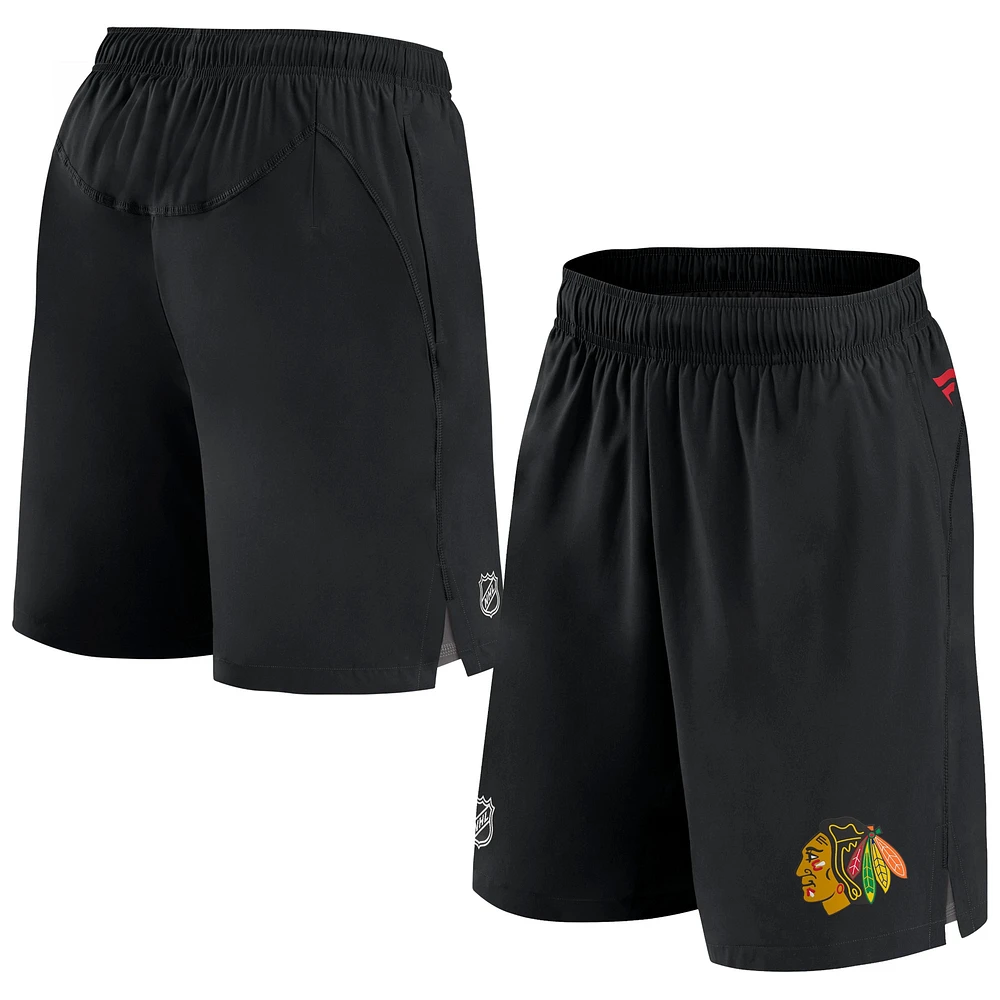 Fanatics pour hommes noirs Chicago Blackhawks Authentic Pro Tech - Short