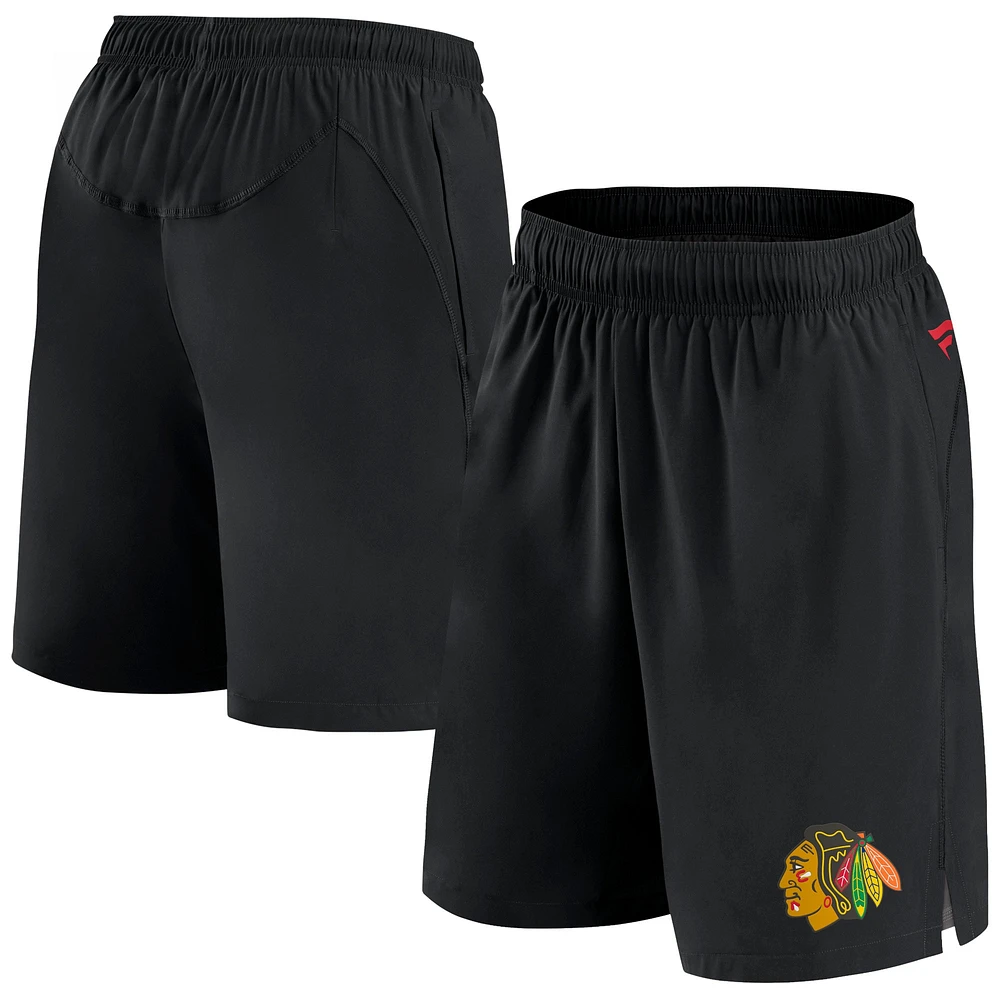 Men's Fanatics  Black Chicago Blackhawks Authentic Pro Tech Shorts