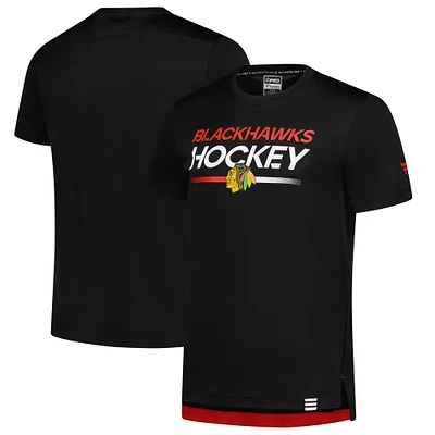 Men's Fanatics  Black Chicago Blackhawks Authentic Pro Tech T-Shirt