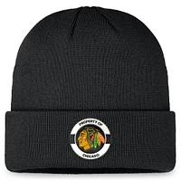 Bonnet en tricot à revers authentique Pro Training Camp des Chicago Blackhawks Fanatics pour hommes