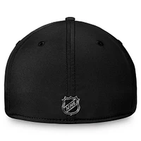 Casquette flexible noire authentique Pro Training Camp des Blackhawks de Chicago Fanatics pour hommes