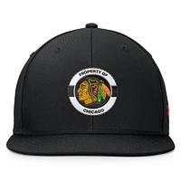 Men's Fanatics Black Chicago Blackhawks Authentic Pro Training Camp Snapback Hat