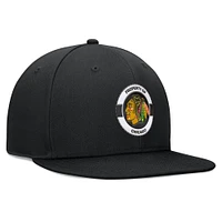 Men's Fanatics Black Chicago Blackhawks Authentic Pro Training Camp Snapback Hat