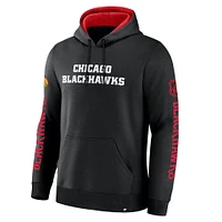 Men's Fanatics Black Chicago Blackhawks Big City Legacy Fleece Pullover Hoodie