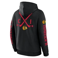 Men's Fanatics Black Chicago Blackhawks Big City Legacy Fleece Pullover Hoodie