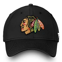 Casquette Fanatics noire Chicago Blackhawks Core Elevated Speed ​​Flex pour hommes