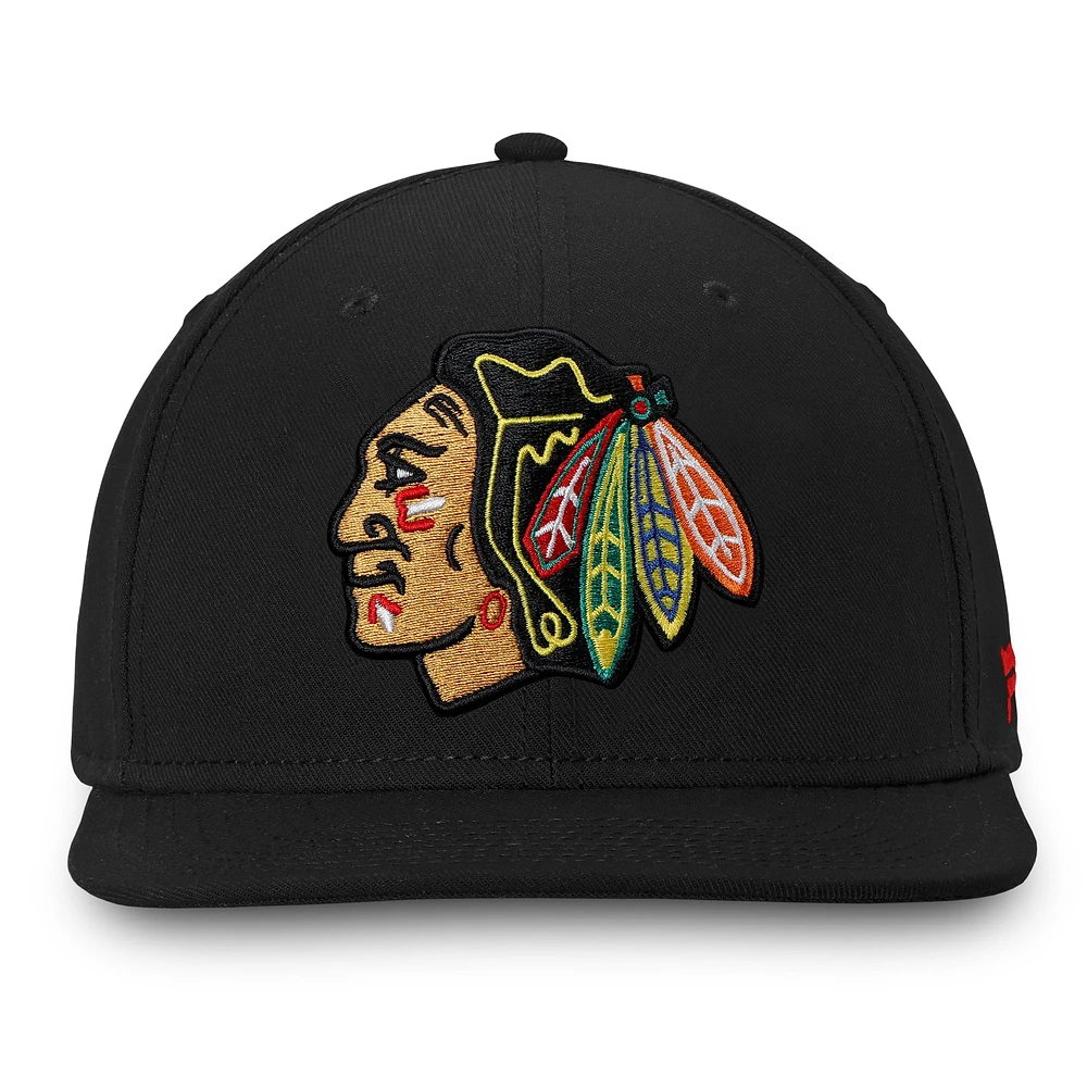 Men's Fanatics Black Chicago Blackhawks Core Fitted Hat