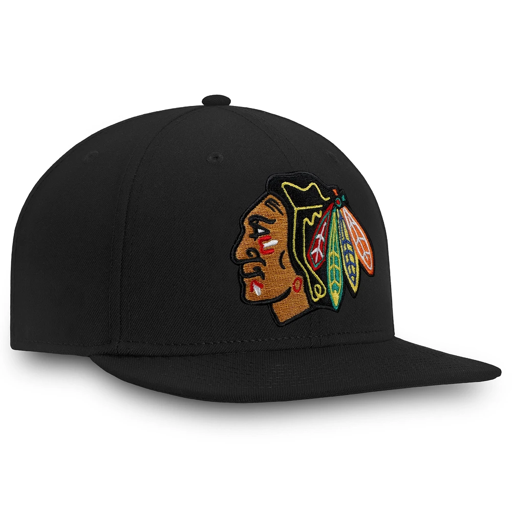 Men's Fanatics Black Chicago Blackhawks Core Fitted Hat