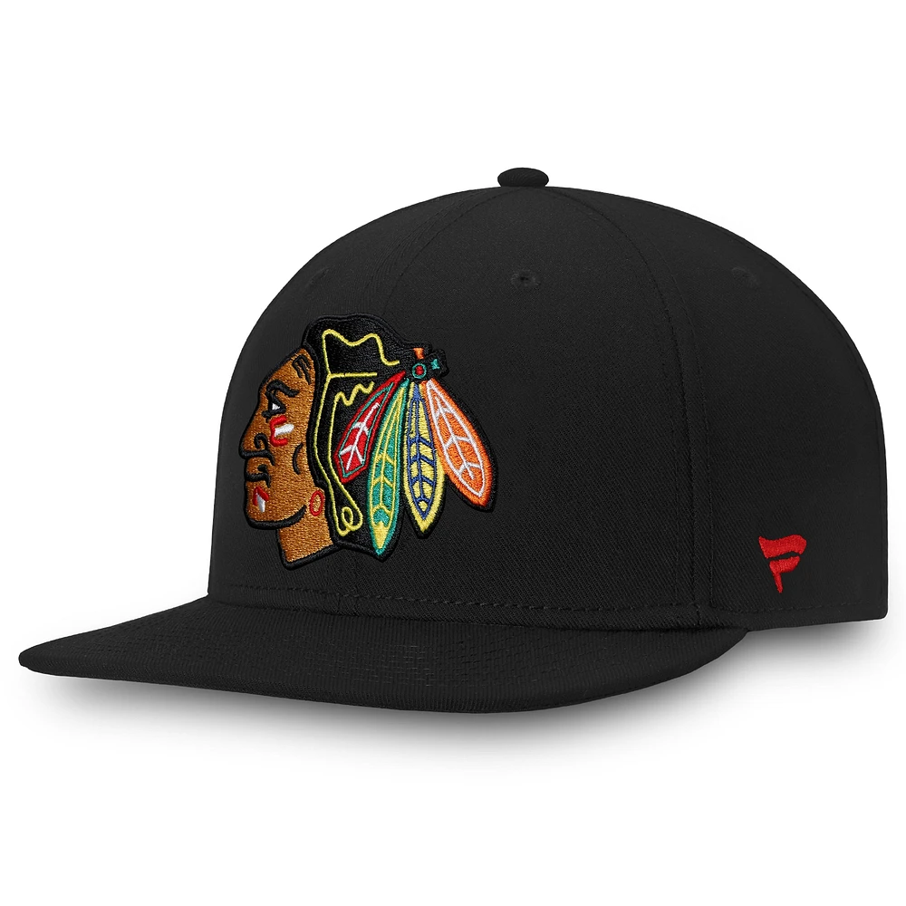 Men's Fanatics Black Chicago Blackhawks Core Fitted Hat