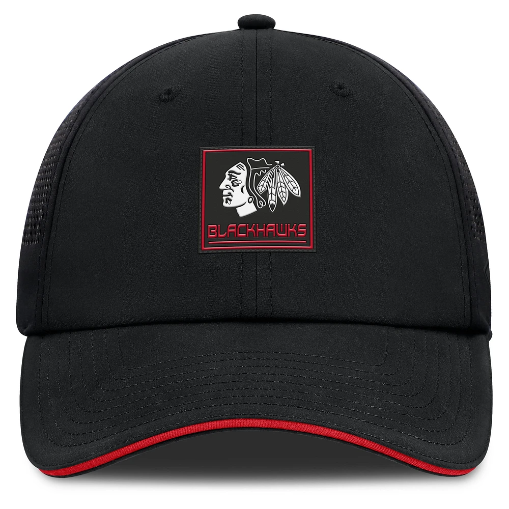 Men's Fanatics Black Chicago Blackhawks Driver Adjustable Hat