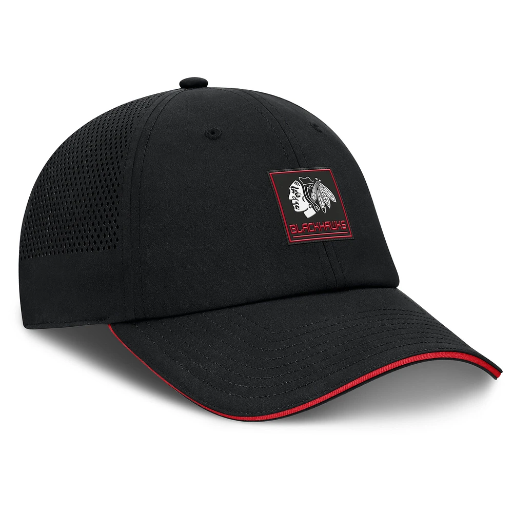 Men's Fanatics Black Chicago Blackhawks Driver Adjustable Hat