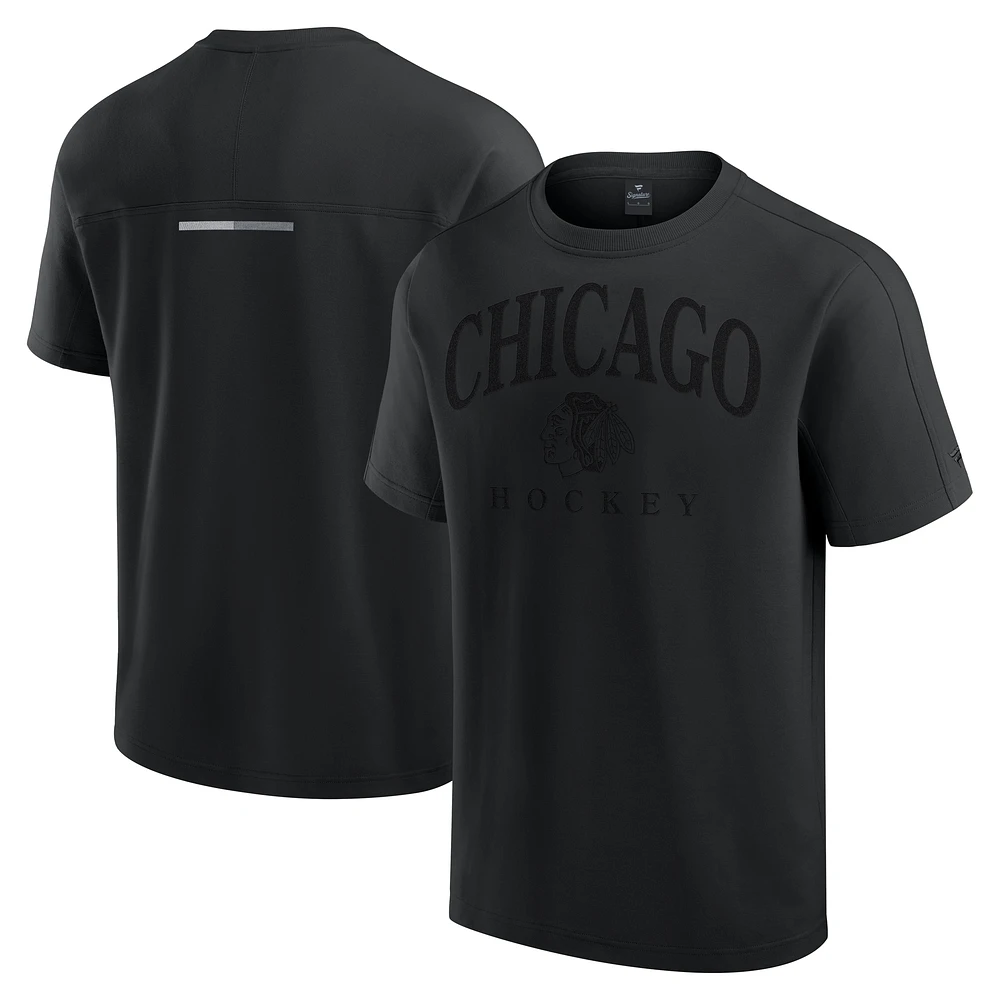 T-shirt noir à trois mélanges Elements Flex des Chicago Blackhawks Fanatics pour hommes