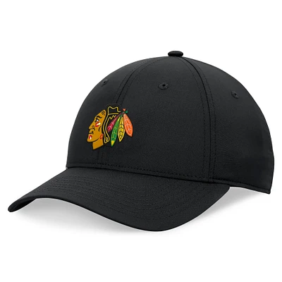 Casquette réglable Ripstop noire Chicago Blackhawks Front Office Fanatics pour hommes