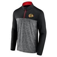 Men's Fanatics Black Chicago Blackhawks Iconic Defender Quarter-Zip Jacket