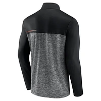 Men's Fanatics Black Chicago Blackhawks Iconic Defender Quarter-Zip Jacket