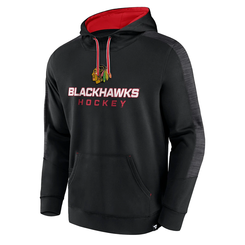 Men's Fanatics Black Chicago Blackhawks Make the Play Pullover Hoodie