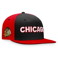 Casquette Snapback Fanatics noire Chicago Blackhawks édition spéciale 2.0 pour hommes