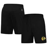 Short d'entraînement technique noir Chicago Blackhawks Fanatics pour homme