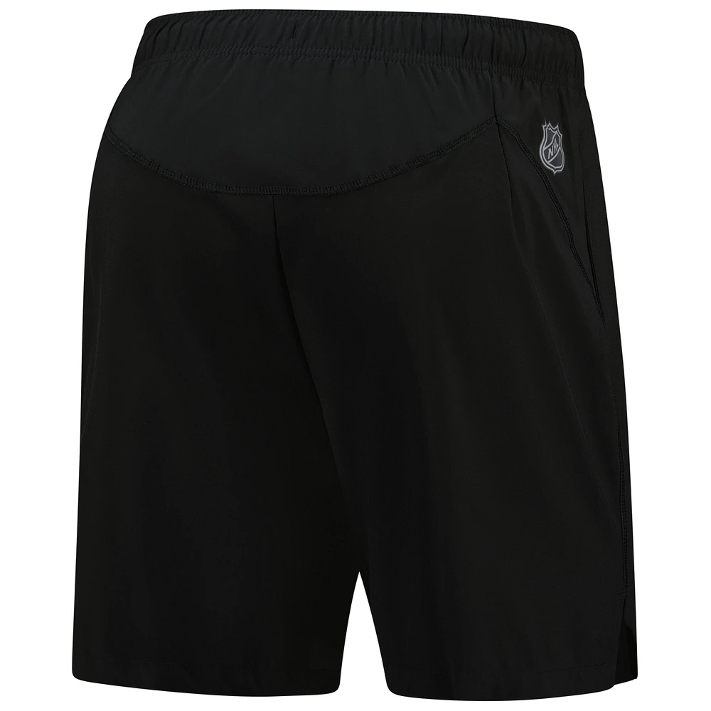 Short d'entraînement technique noir Chicago Blackhawks Fanatics pour homme