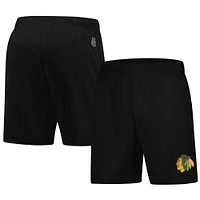 Short d'entraînement technique noir Chicago Blackhawks Fanatics pour homme
