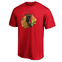 Men's Fanatics Bobby Hull Red Chicago Blackhawks Authentic Stack Retired Player Name & Number T-Shirt