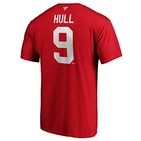 Men's Fanatics Bobby Hull Red Chicago Blackhawks Authentic Stack Retired Player Name & Number T-Shirt