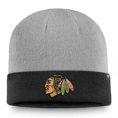 Chicago Blackhawks Fanatics Branded Cuffed Knit Hat - Gray/Black