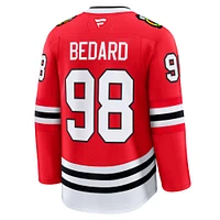 Maillot de joueur à domicile rouge Connor Bedard des Blackhawks Chicago Fanatics pour hommes