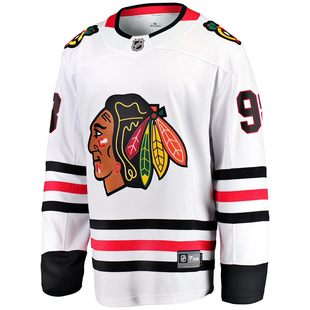 Maillot de joueur première division Connor Bedard des Blackhawks Chicago Fanatics pour hommes, blanc