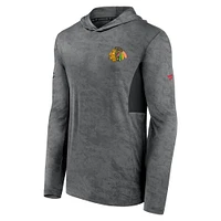 Men's Fanatics Gray Chicago Blackhawks Authentic Pro Rink Camo Pullover Hoodie