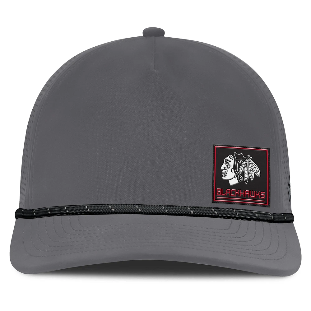 Men's Fanatics Gray Chicago Blackhawks Captain Rope Adjustable Hat