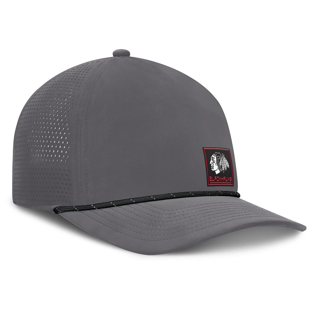 Men's Fanatics Gray Chicago Blackhawks Captain Rope Adjustable Hat