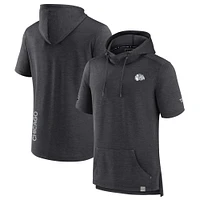 Men's Fanatics  Heather Charcoal Chicago Blackhawks Authentic Pro Short Sleeve Pullover Hoodie