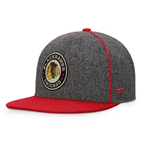 Casquette fantaisie à bride arrière Fanatics pour homme, gris chiné/rouge, Chicago Blackhawks, hiver 2025 de la LNH