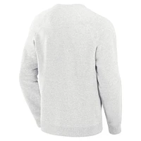 Men's Fanatics Heather Gray Chicago Blackhawks Banner Fleece Raglan Pullover Sweatshirt