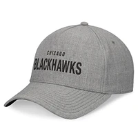 Casquette à bretelles en cuir avec cadre en A pour hommes Fanatics Heather Grey Chicago Blackhawks Elements