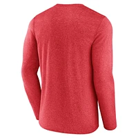 Men's Fanatics Heather Red Chicago Blackhawks Sweep Iconic Synthetic Long Sleeve T-Shirt
